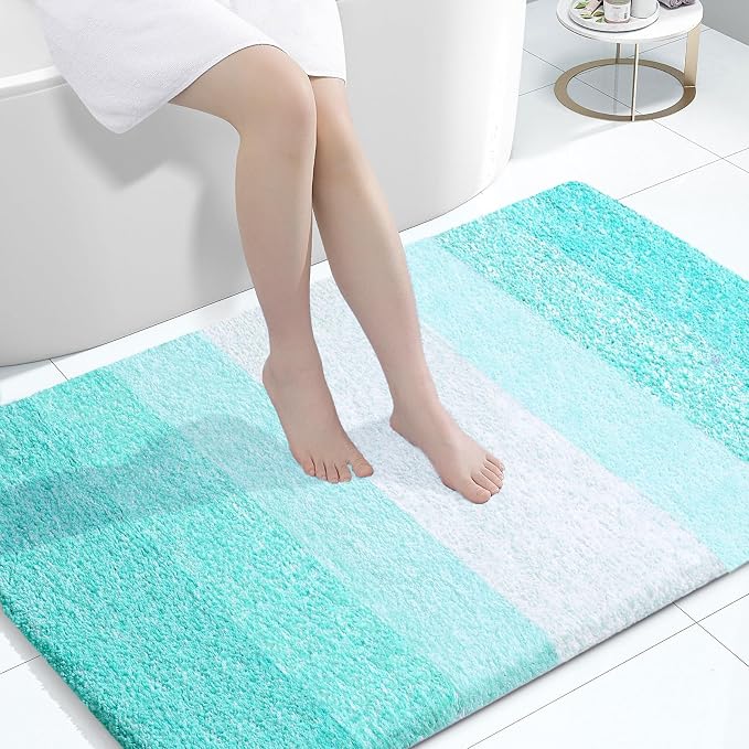 OLANLY Large Bathroom Rugs Mat 44x32, Extra Soft Absorbent Microfiber Bath Rugs, Rubber Backing, Quick Dry, Machine Washable Bath Mats for Bathroom Floor, Tub and Shower, Home Decor Accessories, Teal