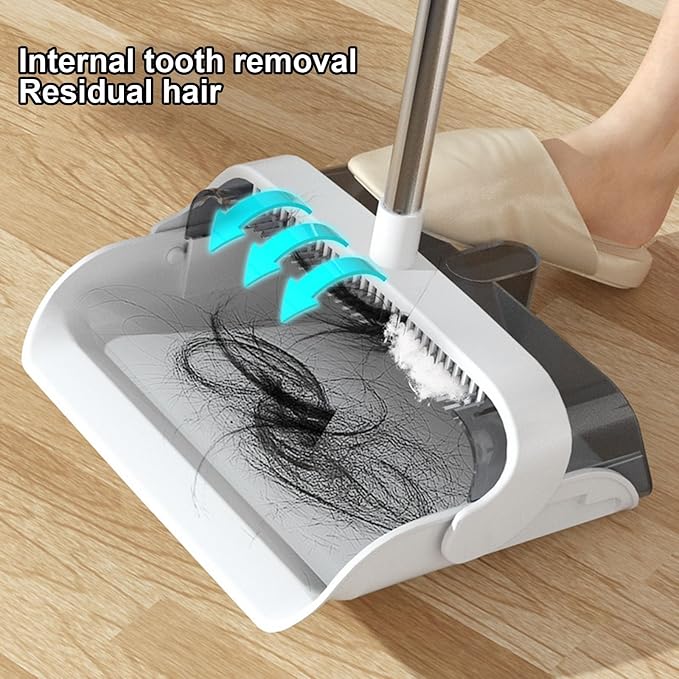 Hand Broom and Dustpan Set,Collapsible Broom with Dustpan Combo for Sweeping Indoor,Angle Broom for Home Office Kitchen Lobby Floor Pet Hair Outdoor Cleaning