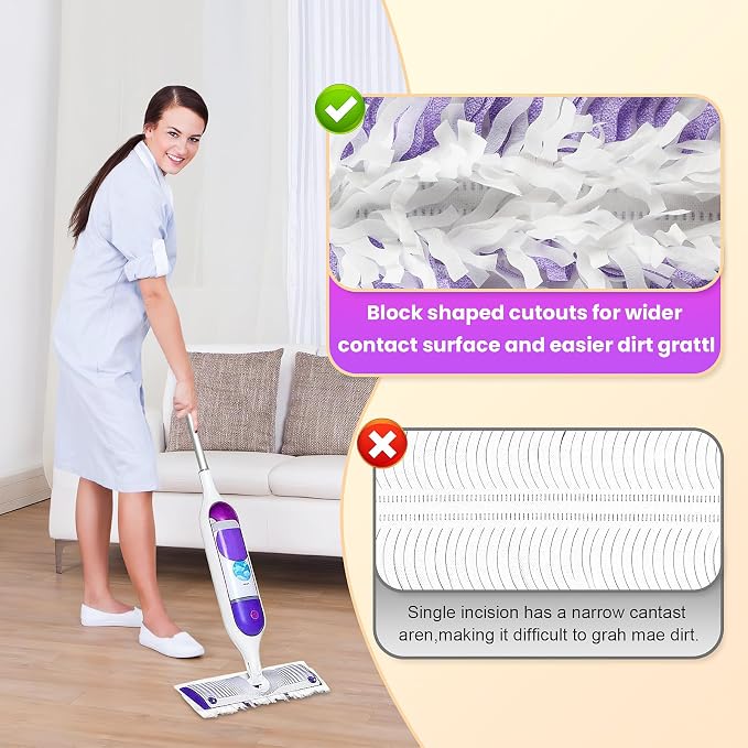Pure Realm 40 Cout Power Mop Pads Refills for Powermop , Multi-Surface Disposablen swiffer Power Mop Pads，Unscented Spray Cleaning Repalcement Pads Refill