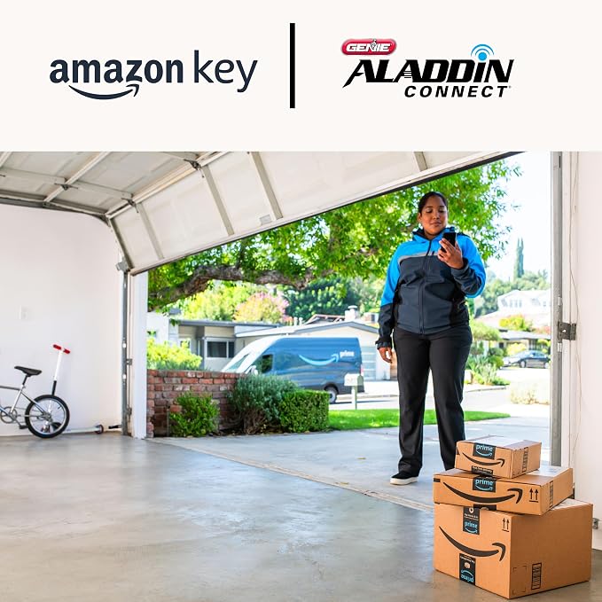Genie 6172H-O Wall Mount Smart Garage Door Opener with Aladdin Connect, Wall Mounted Compact Space Saving Opener | Ultra-Quiet, Compact Space Saving Design, Aladdin Connect Wi-Fi, Works with Alexa, Wireless Wall Console, Side Mount Opener