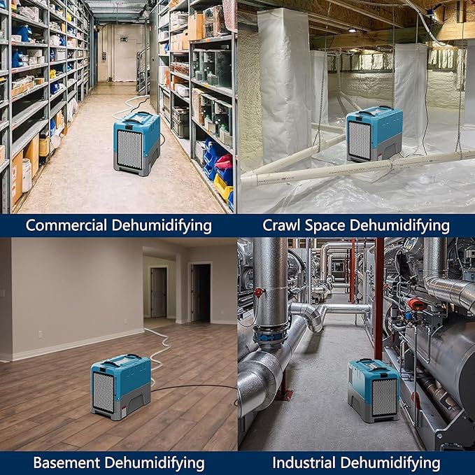 ALORAIR Commercial Dehumidifier with Pump, Up to 180 PPD (Saturation), 85 PPD at AHAM, 6 Years Limited Warranty, LGR Industrial Dehumidifier for Flood Repair, Crawlspace and Basement Drying