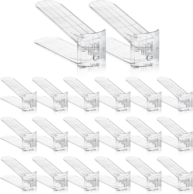 Clear Shoe Slot Organizer, 36 Pack Adjustable Shoe Slots Organizer for Closet Clear Shoe Stackers Shoe Rack Holder Shoes Space Savers for a Pair of Shoes