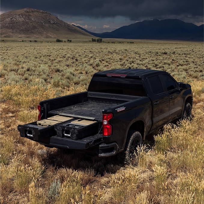 DECKED Truck Bed Storage System Includes System Accessories | Compatible with RAM 1500 (2019-Current New Body Style/Redesigned DT) 6'4" Bed