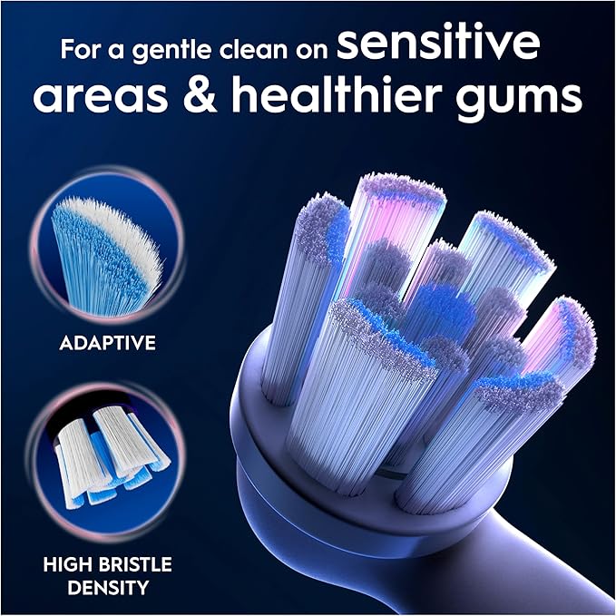 Oral-B iO Gentle Care Electric Toothbrush Head, Twisted & Angled Bristles for Deeper Plaque Removal, Pack of 4, Suitable for Mailbox, White