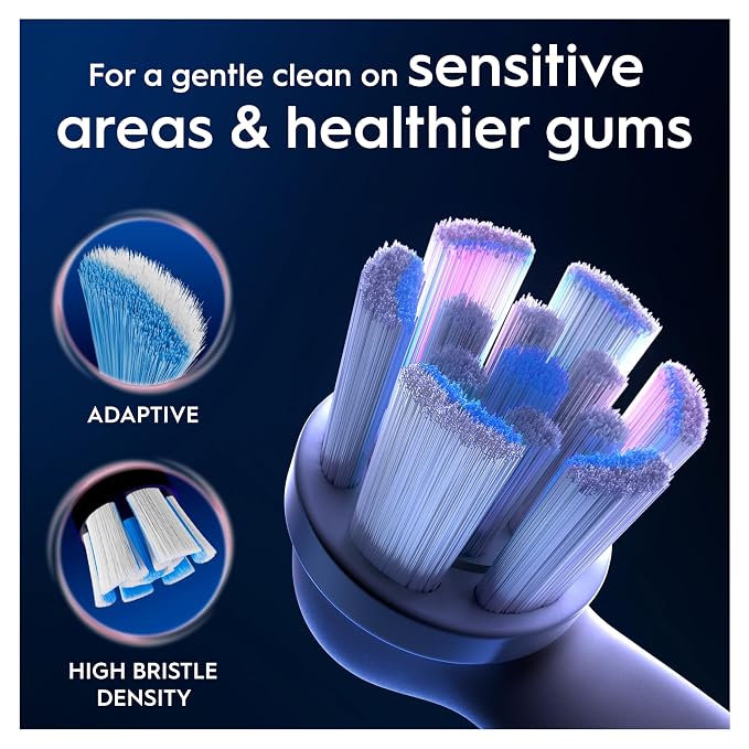 Oral-B iO Series Gentle Care, Original Replacement Round Brush Heads, Angled Bristles for Deeper Plaque Removal, Softer Brush Head for Sensitive Gums