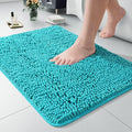 LOCHAS Luxury Bathroom Rug Shaggy Bath Mat 24 x 36 Inch, Teal Blue | Washable Non Slip Bath Rugs for Bathroom Shower, Soft Plush Chenille Absorbent Carpets