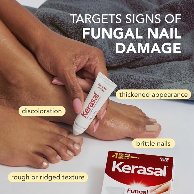 Kerasal Nail Renewal, Restorative Nail Repair for Damaged Nails, 0.33 fl oz (Pack of 2) (Packaging May Vary)