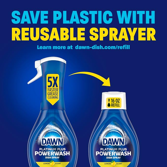 Dawn Powerwash Lemon Dish Spray, Dish Soap Starter Kit, 16 Fl Oz