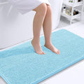 OLANLY Bathroom Runner Rugs 44x24, Soft Absorbent Chenille Bath Rugs, Rubber Backing Quick Dry, Machine Washable Long Bath Mats for Bathroom Floor, Tub and Shower, Home Decor Accessories, Sky Blue
