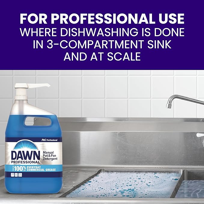 Dawn PRO Manual Pot and Pan Detergent, Dish Soap Liquid for Dishwashing by Hand, Bulk Concentrate for Commercial Use, 38 fl oz (Case of 8)