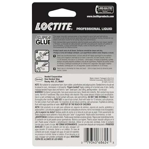 Loctite Super Glue Liquid Professional, Clear, 0.7 fl oz Bottle, 4 Pack - Superglue for Plastic, Wood, Metal, Crafts & Repair, Cyanoacrylate Adhesive Instant Glue, Quick Dry