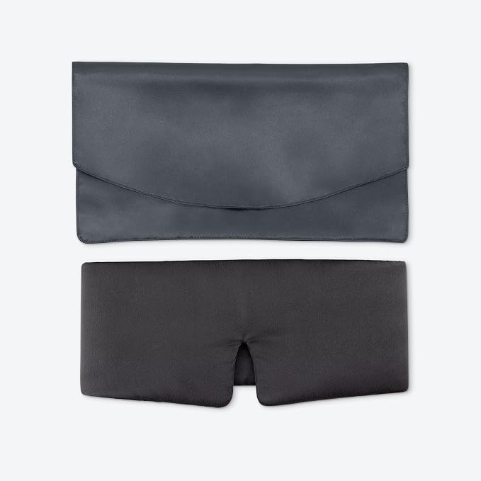 Baloo Silk Weighted Sleep Mask (Grey - 0.6 lb) | Light Blocking & Sound Muffling Eye Mask for Sleeping | Cool, Soft & Comforting