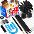 Holikme Dryer Vent Cleaner Kit, Include 30Feet Dryer Vent Cleaning Brush, Dryer Lint Vacuum Attachment, Lint Brush & Dryer Adapters, Blue
