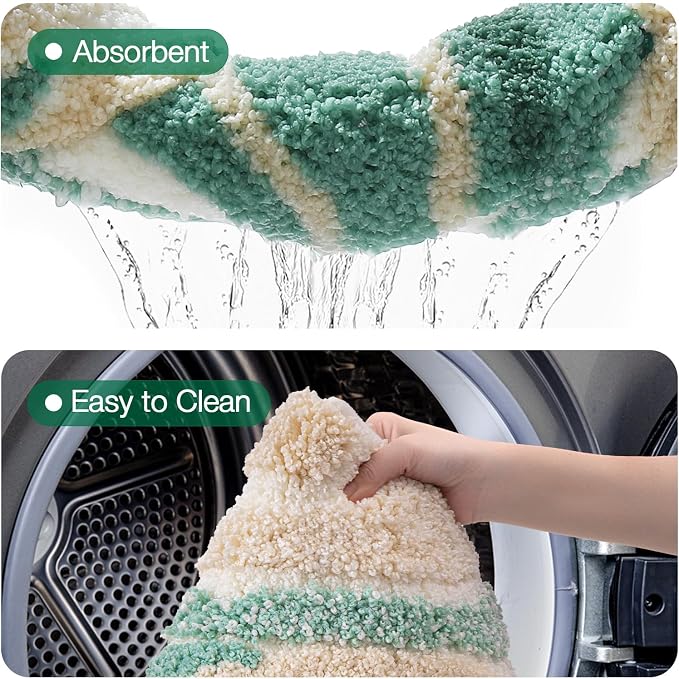 LUMI Beach Bathroom Rug Upgraded, Non Slip Bath Mat Quick Dry, Ultra Soft Washable Absorbent, Ocean Sea Theme Bath Rug for Shower Floor, Home Decor, Kids Room, Bathtub, 20"x32"