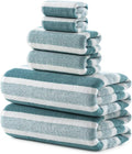REDKISS 6-Piece Microfiber Bath Towel Set, Ultra Soft, Highly Absorbent & Quick Dry, 35x70 Inch Oversized, Green Towels for Bathroom, Spa, Gym, 2 Bath 2 Hand 2 Washcloths