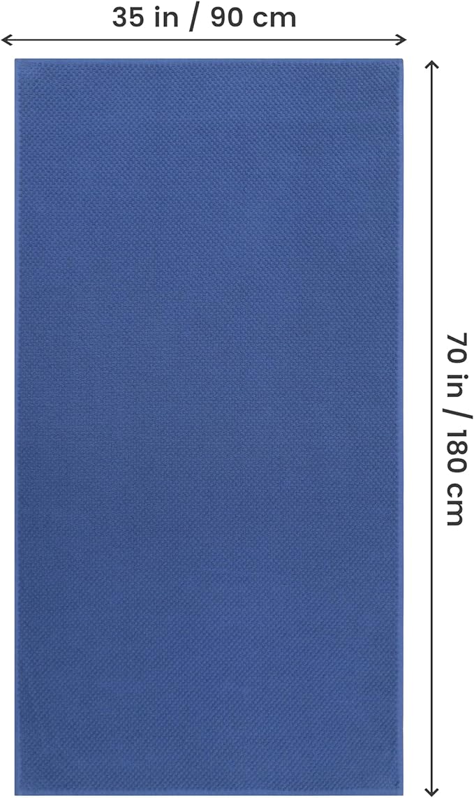 COTTON CRAFT Euro Spa Waffle Weave Bath Sheets - Set of 2 Blue Towel Sheets | Pure 100% Ringspun Cotton Oversized Luxurious Towel Set - Soft Plush Super Absorbent Low Lint Quick Dry - 35 x 70 inches