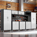 Garage Cabinet System | Heavy Duty Steel All-in-One Modular Garage Cabinet Set for Ultimate Workshop Organization | Easy Assembly Garage Storage Cabinets & Tool Bench