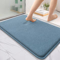 OLANLY Thick Memory Foam Bathroom Rugs 35x24, Absorbent Bath Mat, Airy Blue | Soft Quick Dry Bath Rugs Mats, Non-Slip, Machine Washable Carpet for Bathroom Floor, Tub and Shower, Home Decor Accessories