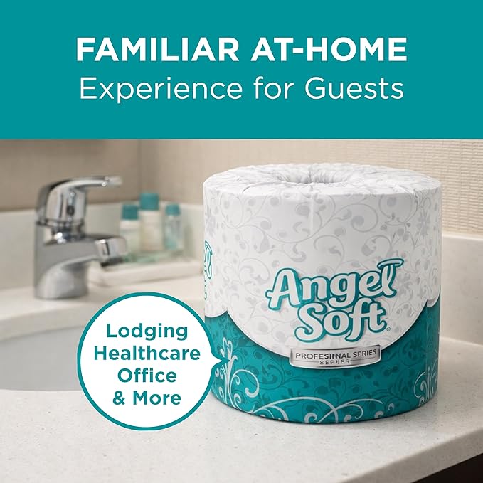 Angel Soft Professional Series by Georgia-Pacific PRO 2-Ply Embossed Toilet Paper, White, Individually Wrapped, 450 Sheets Per Roll, 80 Toilet Tissue Rolls Per Case, 16880