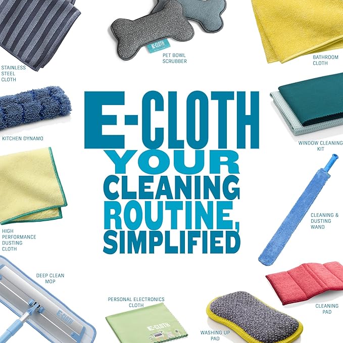 E-Cloth Glass & Polishing Cloths, Premium Microfiber Glass Cleaner, Great for Windows, Glass and Mirrors, Washable and Reusable, 100 Wash Guarantee, Assorted Colors, 1 Pack