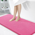 OLANLY Memory Foam Bathroom Runner Rugs 47x24, Absorbent Long Mat, Hot Pink | Soft Quick Dry Bath Mat Rugs, Non-Slip, Machine Washable Mat for Bathroom Floor, Tub and Shower, Home Decor Accessories