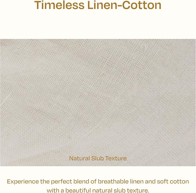California Design Den Oversized King Duvet Cover Set, 3 Pc Set with Pillow Shams Textured Natural Duvet Cover, 120" x 98" to Fit Oversized King Duvet (Linen-Natural)