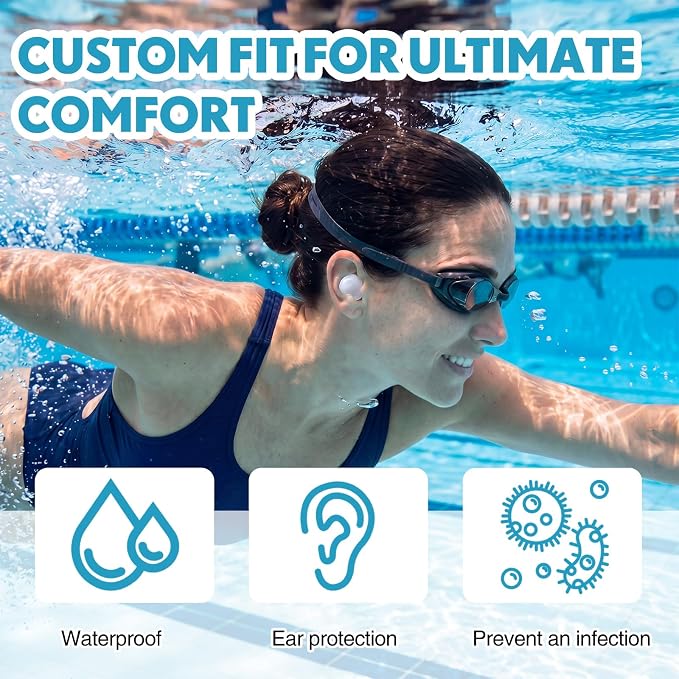 Relaxweex 200 Pcs Wax Earplugs Bulk Moldable Silicone Wax Earplugs for Sleeping 32 db Gel Ear Plugs for Noise Canceling Reduction Swimming Hearing Protection Shooting Construction Work(White)