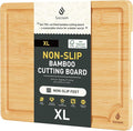 Extra Large Bamboo Board Charcuterie Non Slip Feet Over Sink Wooden Cutting Chopping Board Butcher Block Nice Solid Thick Juice Groove Big Xl XXl xlarge Hardwood Kitchen Counter Organic Meat BBQ Kit
