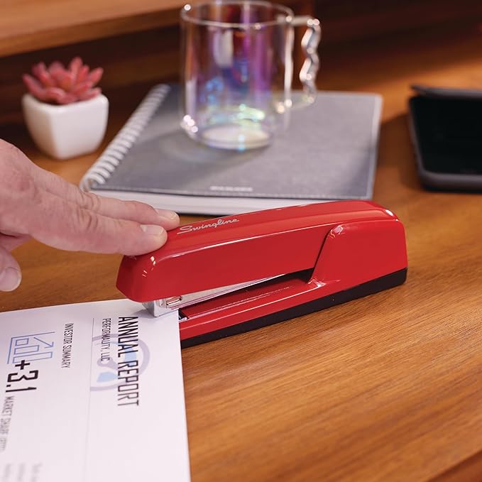Swingline Stapler,30 Sheet Capacity,747 Business Stapler,Jam Free,Metal,Rio Red (74736),(Pack of 6)