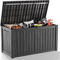 DRATO 180 Gallon Deck Boxes Outdoor Waterproof, Lockable Outdoor Storage Box for Patio Furniture Pool Supplies Garden Tools, Weatherproof Resin Storage Box for Backyard (Black, 180 Gallon)