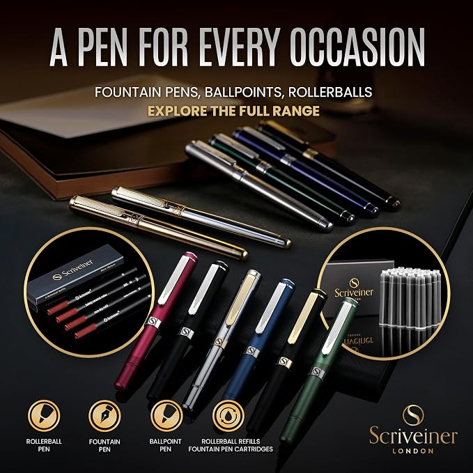 Scriveiner Personalized British Racing Green Rollerball Pen - Stunning Green Lacquer Luxury Pen with Chrome Finish, Schmidt Ink Refill, Engraved Roller Ball Gift Set for Men & Women, Custom Engraving