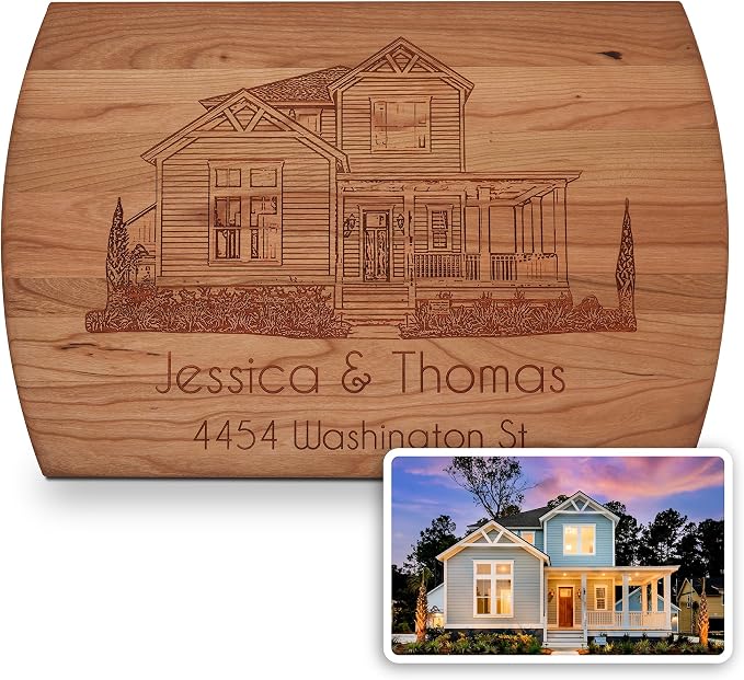 for New Homeowners - Personalized Wood Cutting Board - Laser Engraved Custom Chopping Boards - Housewarming Gift - Realtor Closing Gift