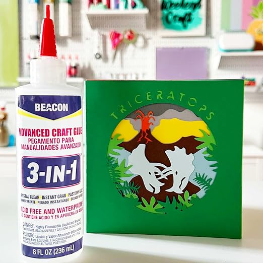 BEACON 3-in-1 Advanced Craft Glue - Fast-Drying, Crystal Clear Adhesive for Wood, Ceramics, Fabrics, and More, 4-Ounce, 12-Pack