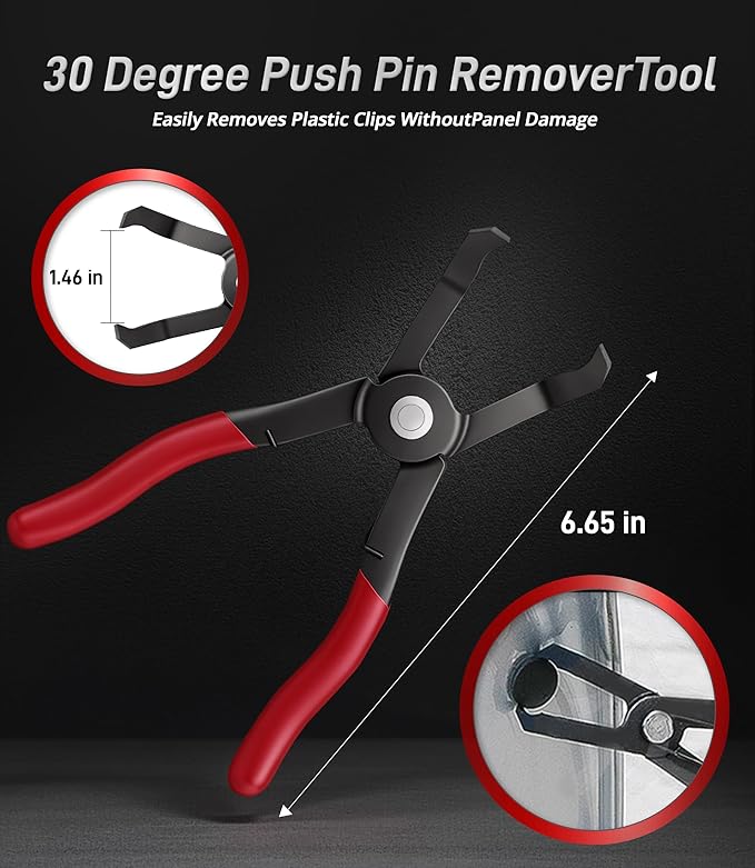 Fuel Line Pliers Set 8 Pcs, Fuel Line Hose Clamp Removal Plier, Push Pin Tools, Relay Puller, Panel Clip Remover & Filter Caliper, Spring Clamp Pliers for Fuel System Maintenance.