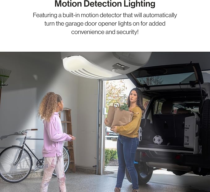 Genie SilentMax 1200 Model 4042-TKH Garage Door Opener with Motion Detection Lighting, Ultra-Quiet Steel-Reinforced Belt Drive, 140V DC Motor, 3/4 + HPc 140V Belt Drive, Gray