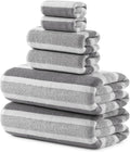 REDKISS 6-Piece Microfiber Bath Towel Set, Ultra Soft, Highly Absorbent & Quick Dry, 35x70 Inch Oversized, Gray Towels for Bathroom, Spa, Gym, 2 Bath 2 Hand 2 Washcloths