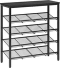 Nunsino Shoe Rack for Closet,5 Tier Shoe Organizer for Entryway,Shoe Shelf with Storage Shelves and Spacious Top,Max Holds 20 of Shoes,Black