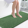 OLANLY Bathroom Runner Rugs 47x24, Soft Absorbent Chenille Bath Rugs, Rubber Backing Quick Dry, Machine Washable Long Bath Mats for Bathroom Floor, Tub and Shower, Home Decor Accessories, Olive Green