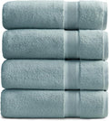 Springtree Home Luxury Bamboo Rayon Plush Bath Towel Set | 4-Pack | Aegean | 35% Bamboo Rayon - 65% Zero Twist Cotton | Absorbent Quick-Dry Towels for Bathroom | Ultra Soft | OEKO-TEX Standard 100