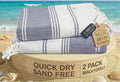 LANE LINEN Beach Towel 2 Pack, Beach Towels Oversized, Soft - Navy Blazer | Pre-Washed Large Beach Towels - 39"x71", Vacation Essential - Machine Washable, Travel & Camping - Reinforced Hems, Durable