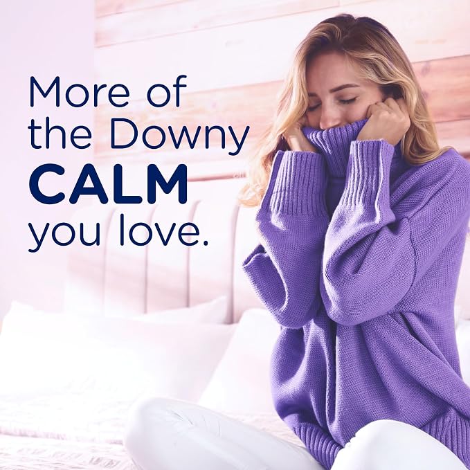Downy Calm In-Wash Laundry Scent Booster Beads, Soothing Lavender and Vanilla Bean scent, 12.2 OZ, laundry scent beads, Long-lasting Freshness (Packaging May Vary) (Pack of 4)