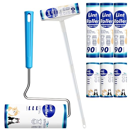 Huge and Large Lint Rollers, 9.45'' and 6.3'' Sticky Rollers, 360 Sheets and 444 Sheets