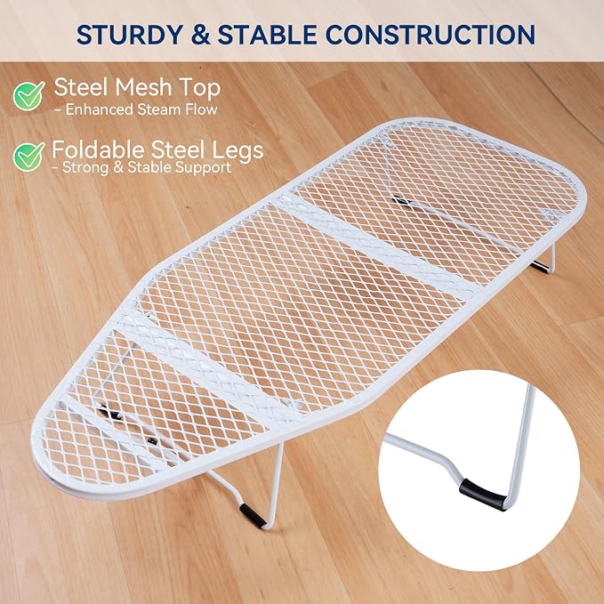 Whitmor Tabletop Ironing Board - Scorch Resistant Cover - Blue
