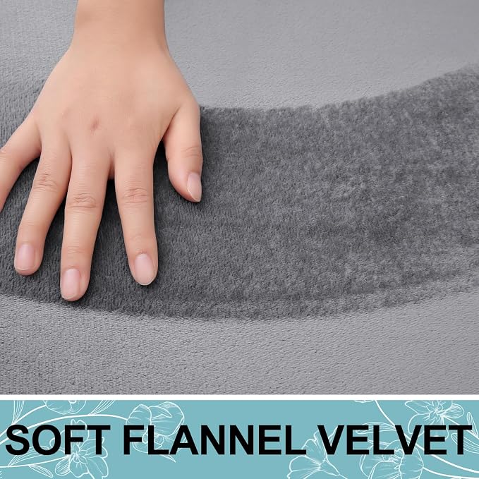 Smiry Memory Foam Bath Mat 24x16, Extra Soft and Absorbent Bathroom Mats, Non Slip Washable Carpet for Floor, Shower and Tub, Medium Grey