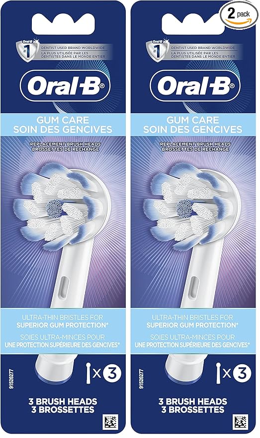 Oral-B Gum Care Electric Toothbrush Replacement Brush Heads, 3 Count (Pack of 2)