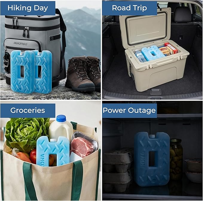 Kona Blue Ice 2 Pound Ice Packs for Coolers - Long Lasting Design - Refreezable Reusable Cooler Ice Pack (2)