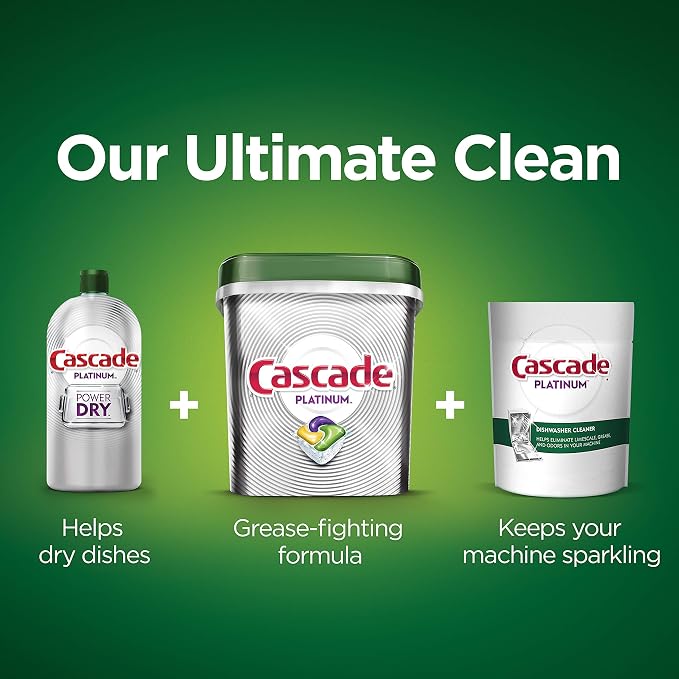 Cascade Platinum ActionPacs Dishwasher Detergent Lemon Scent, 21 ct (Pack of 5)