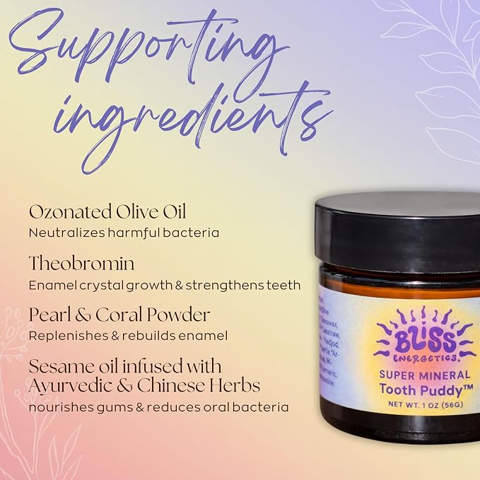 Bliss Energetics Remineralizing Tooth Puddy | Fluoride-Free with Hydroxyapatite | Remineralization | All Natural Ingredients & Preservative Free | Mineral-Rich Spot Treatment 2oz