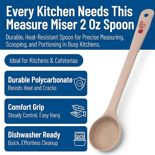 Carlisle FoodService Products Long Handle Measuring Spoon 2 Ounces Beige - (Pack of 12)
