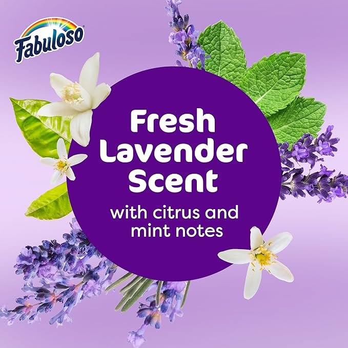 Fabuloso 2X Multi-Purpose Cleaner, No Rinse Floor Cleaner, Long-Lasting Freshness, Lavender Scent, 169 fl oz